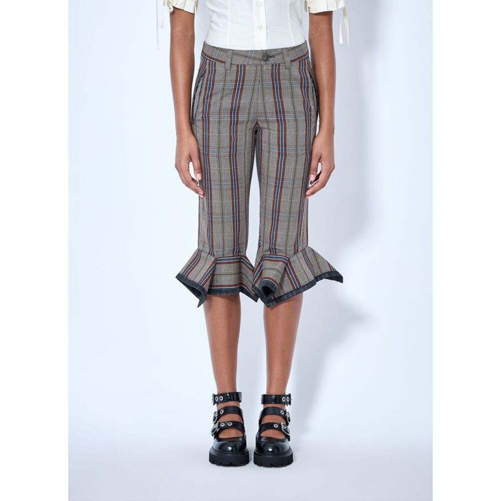 Vivienne Westwood Women Flared Plaid Cropped Trousers